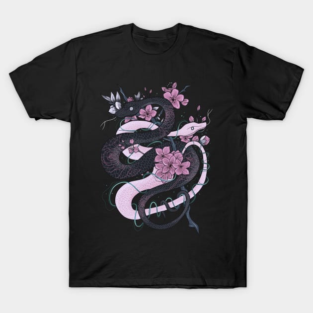 Twin Snakes T-Shirt by Jess Adams